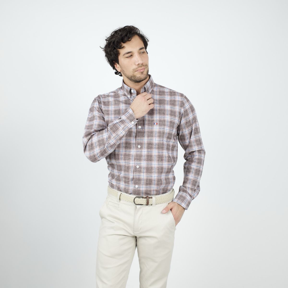 PIERRE CARDIN - CAMISA ML ETQ AZUL PC-61626CAA