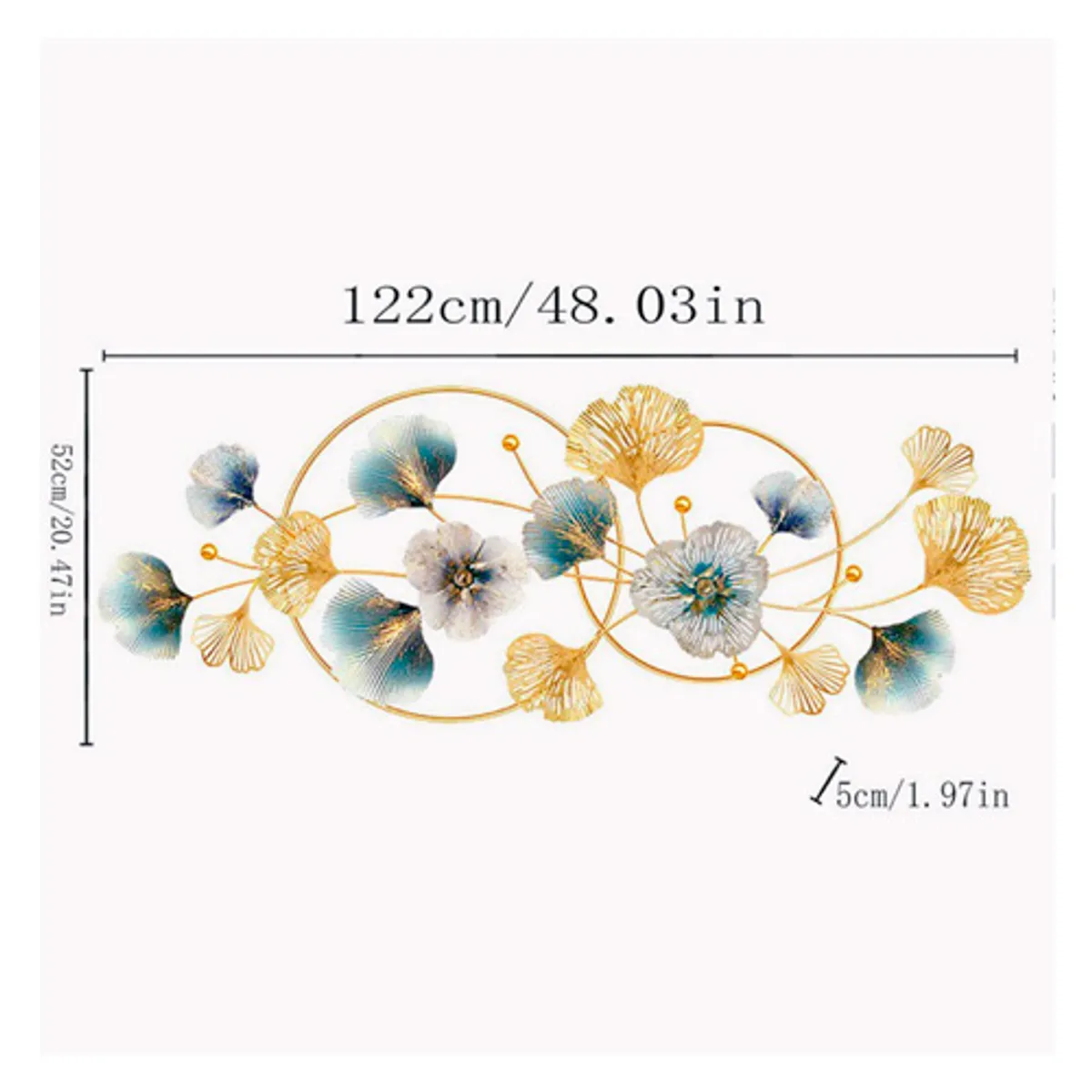 GENERICO - Adorno Metalico de pared Flores Decoración Arte Moderno Cuadro