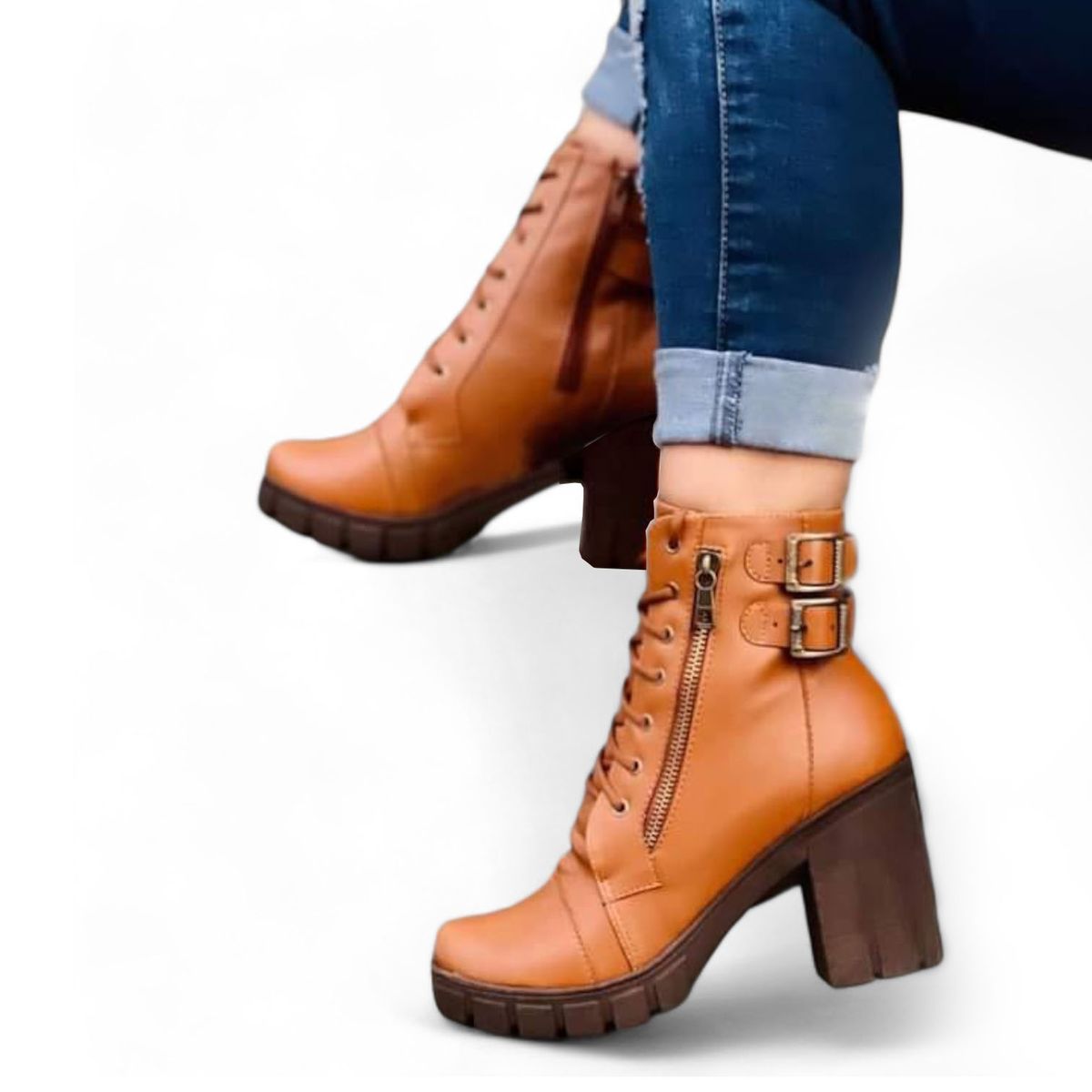 GENERICO - Botin mujer edicionplatinium13995c- 60 taco 7 color camel.-