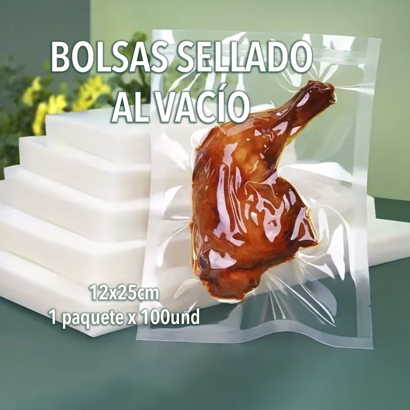 SM - BOLSAS DE SELLADO AL VACIO CORTADAS X100 UNDS 12X25CM
