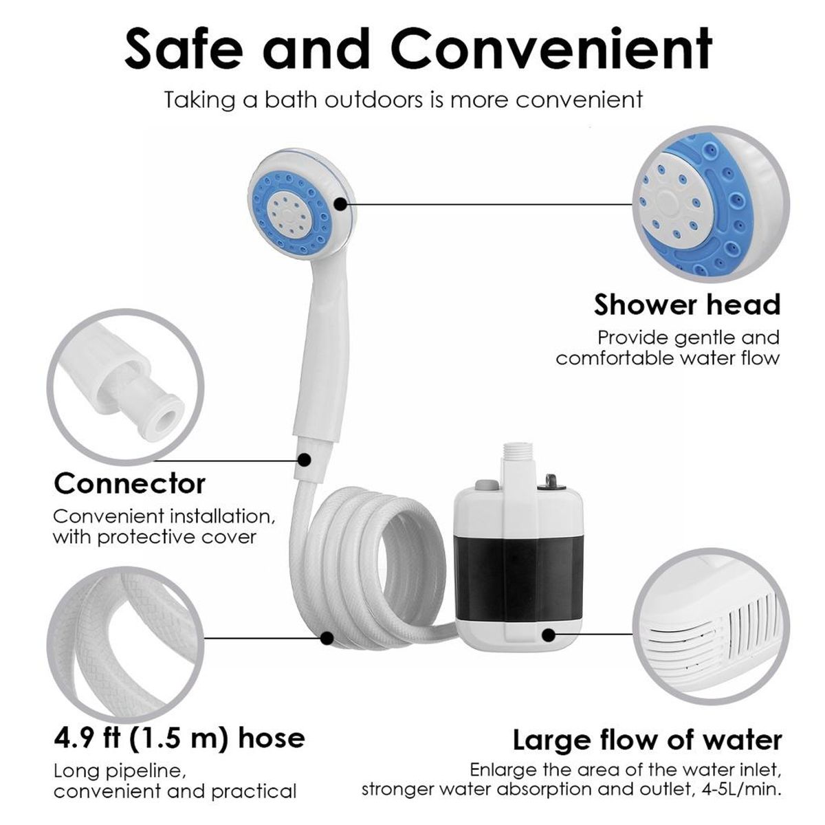 GENERICO - DUCHA PORTATIL RECARGABLE CAMPISTAS USO EXTERIORES