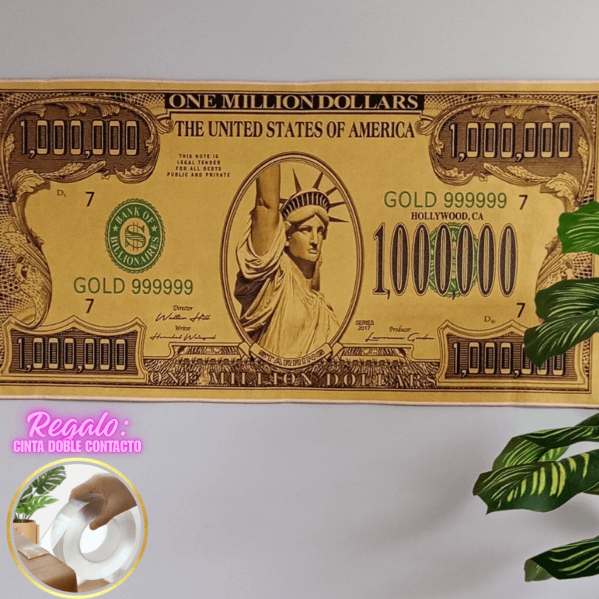 GENERICO - Alfombras Dólar de la Manifestación + Regalo Cinta Doble Contacto