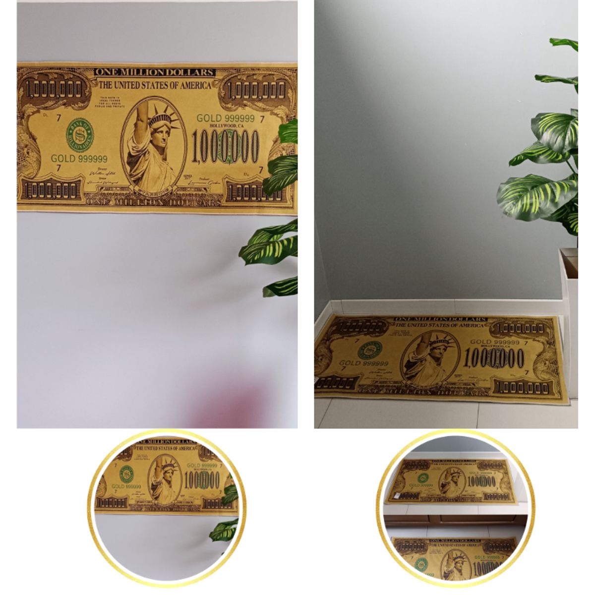 GENERICO - Alfombras Dólar de la Manifestación + Regalo Cinta Doble Contacto