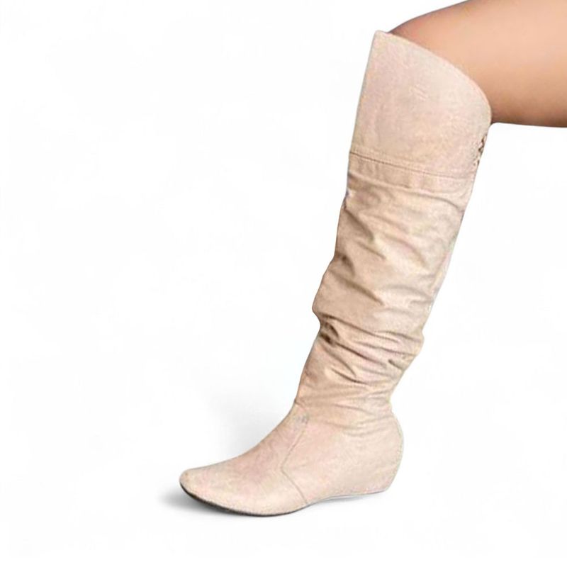 GENERICO - Bota Gamuza Mujer Yomar Taco Interno 5 2086L-60 Color Beige