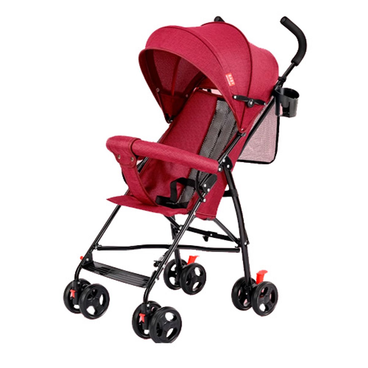 GENERICO - Coche Baston tipo Paraguas Liviano plegable Rojo