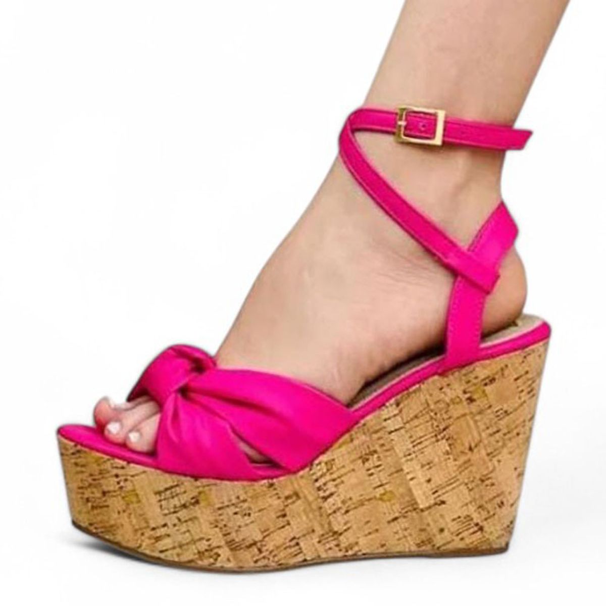 GENERICO - SANDALIA MUJER CUÑA 12 2086L-55 COLOR fucsia