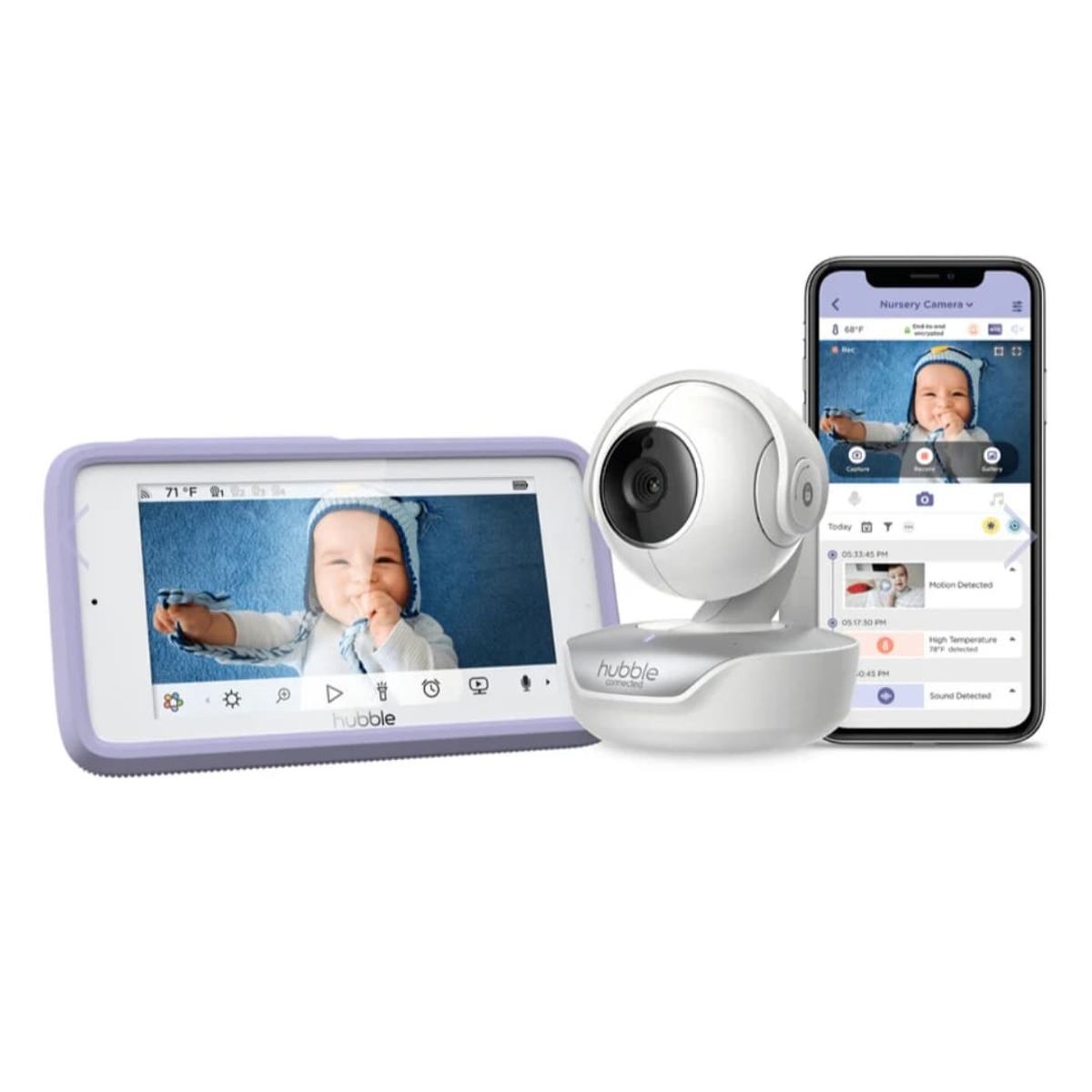 HUBBLE - Monitor de bebé con conexión inteligente y Wi-Fi con visor de unidad para padres