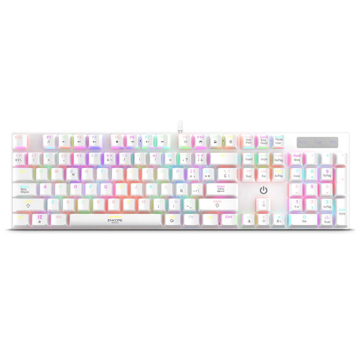 ENKORE - ROYALE ENK1003w WHITE RGB TECLADO GAMER MECANICO USB ENKORE