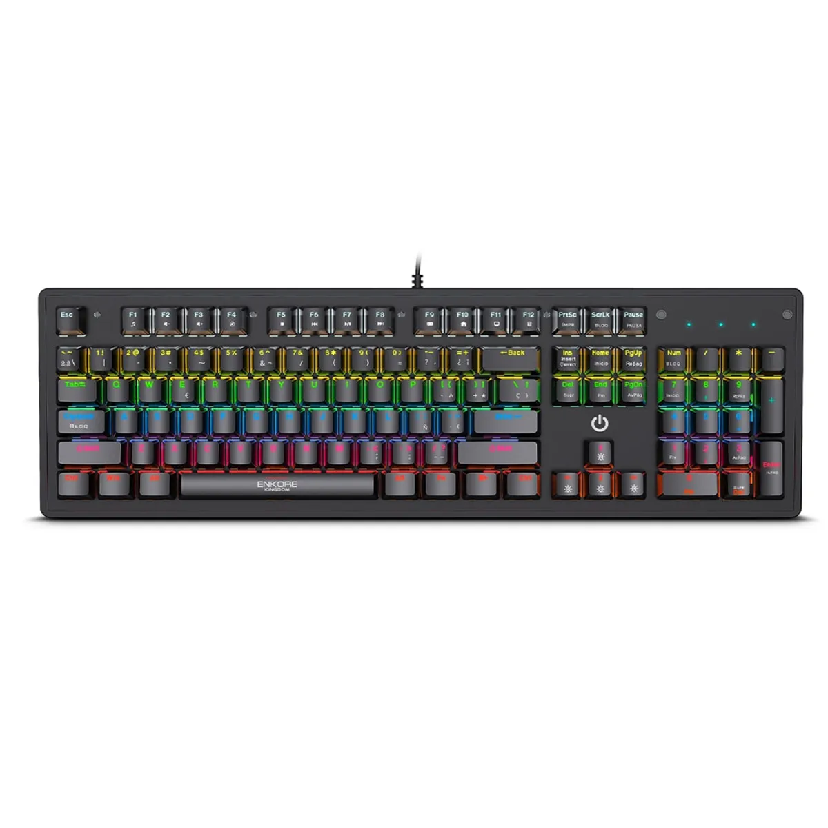 ENKORE - KINGDOM ENK1001 RAINBOW TECLADO GAMER MECANICO USB ENKORE