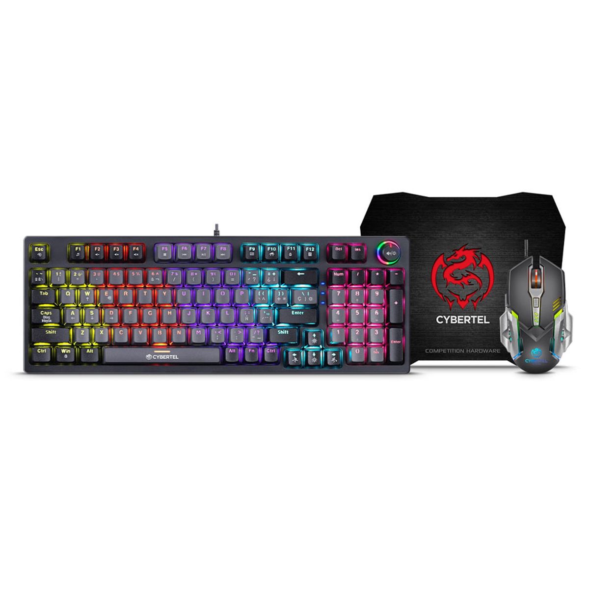CYBERTEL - KIT STRIKER GRAY CBX GT1802B TECLADO GAMER MECANICO CYBERTEL