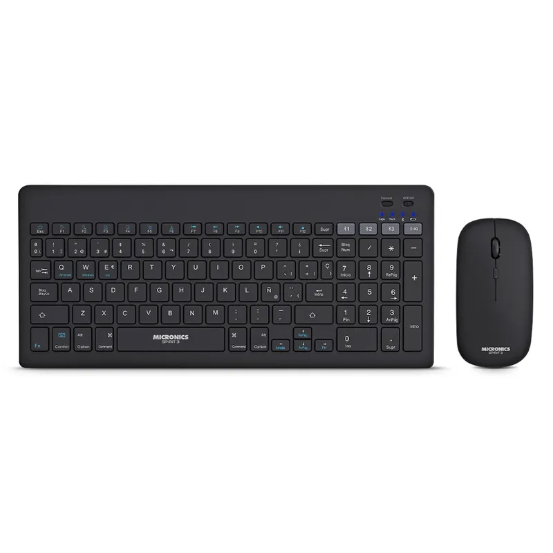 MICRONICS - KIT SPIRIT3 BLACK MIC WT800-3M TECLADO + MOUSE WIFI SMART TV MICRONICS