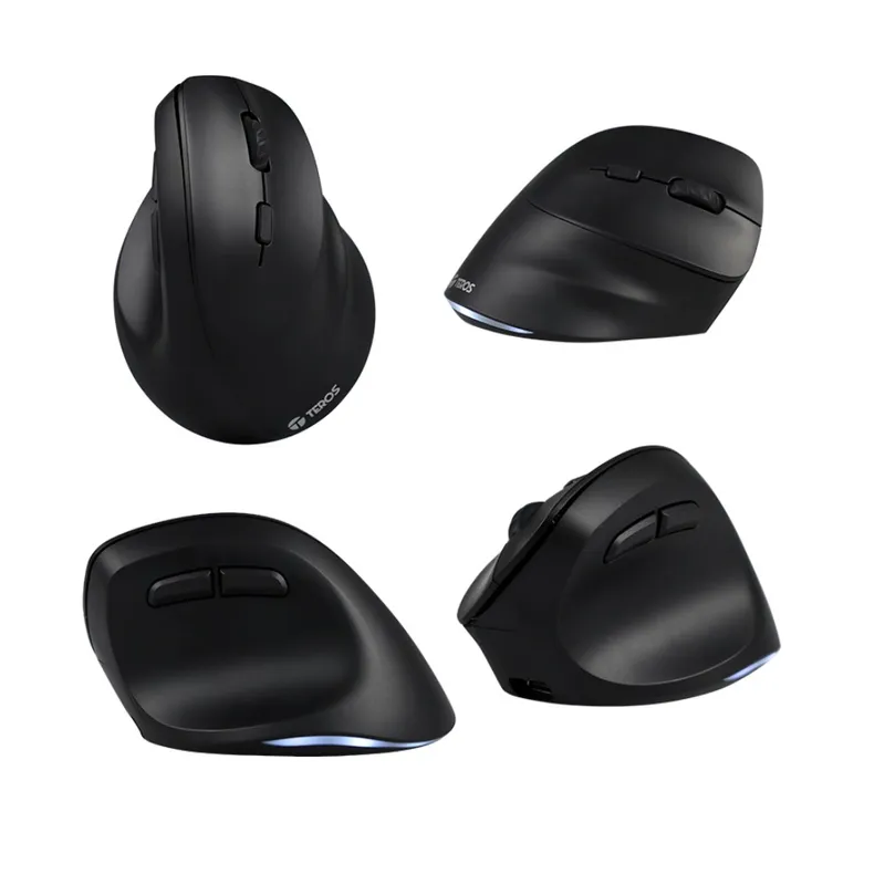 TEROS - Mouse Wireless Teros TE-5169N 2 Modos 2.4G Bluetooth 2400 DPI Vertical