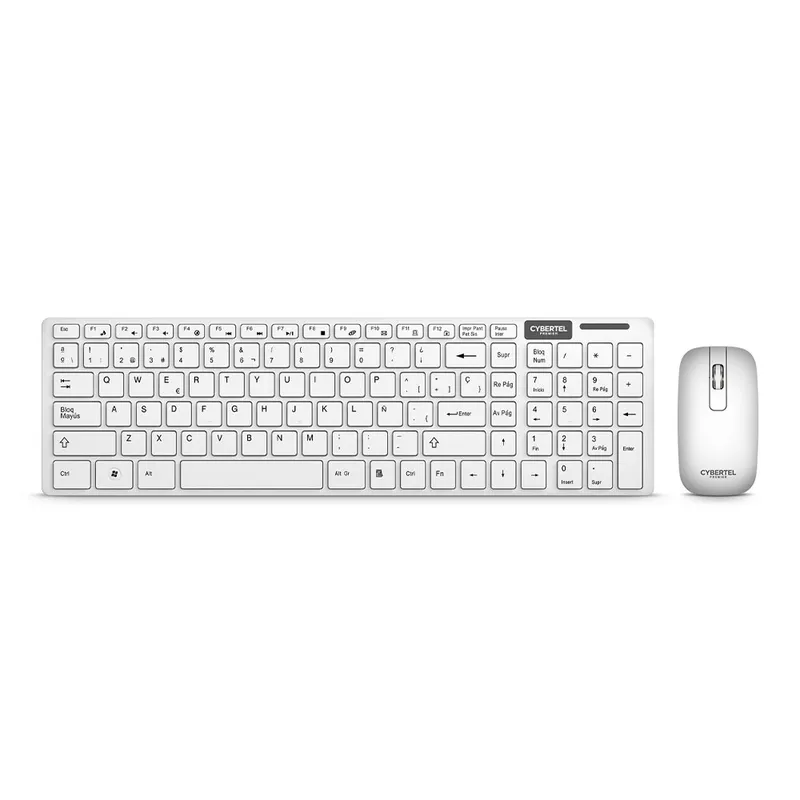 CYBERTEL - Kit Teclado y Mouse Wifi PREMIER WHITE CYB WT802W CYBERTEL