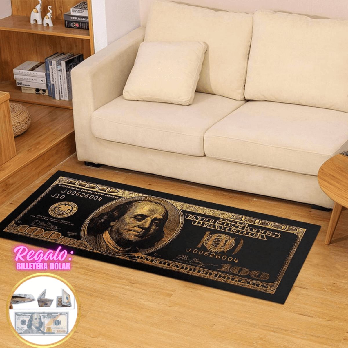 GENERICO - Alfombras Dólar de la Manifestación + Regalo Billetera Dólar