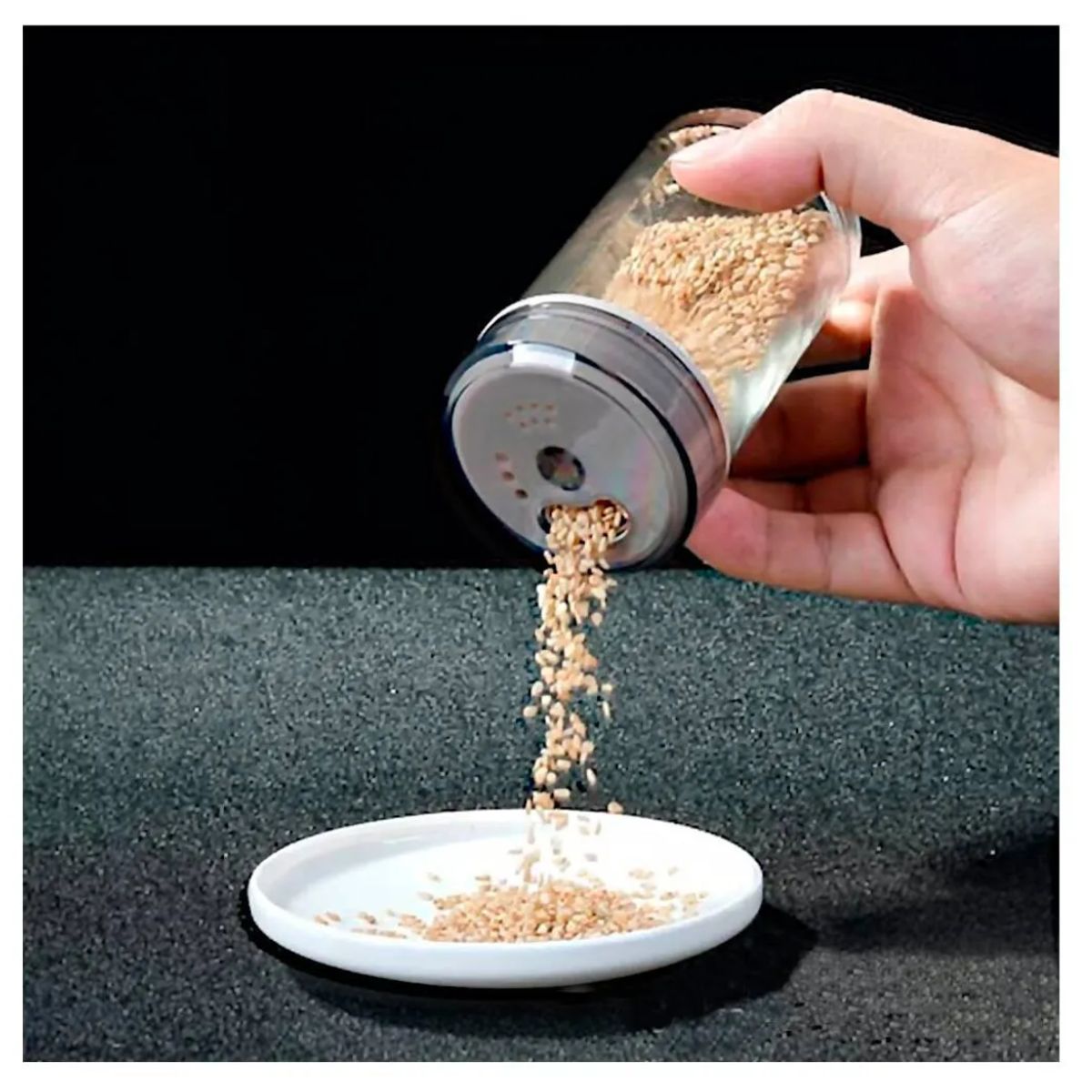 OEM - Condimentero Especiero Giratorio de 6 frascos (VIDRIO)