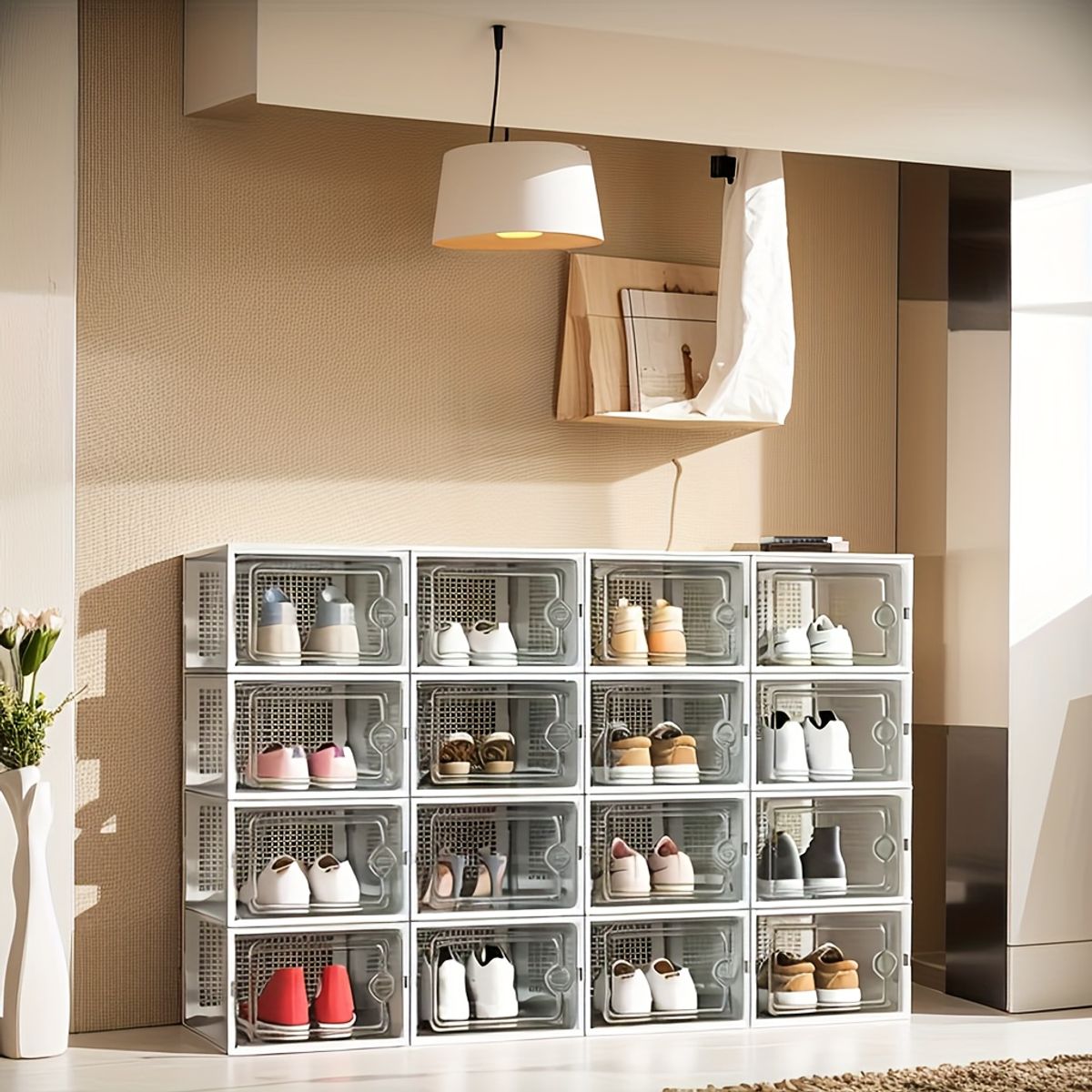 GENERICO - Set x 36 Cajas Organizador De Zapatos Con Ventilación - Blanco