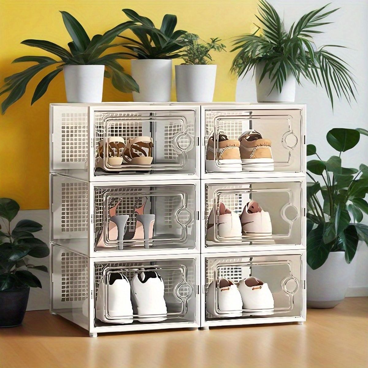 GENERICO - Set x 36 Cajas Organizador De Zapatos Con Ventilación - Blanco