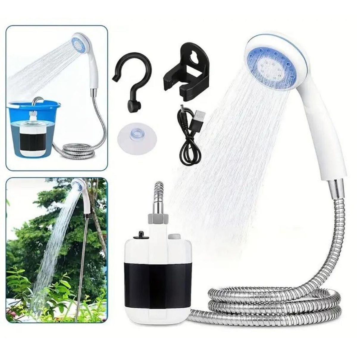 GENERICO - DUCHA PORTATIL CON BOMBA DE AGUA RECARGABLE