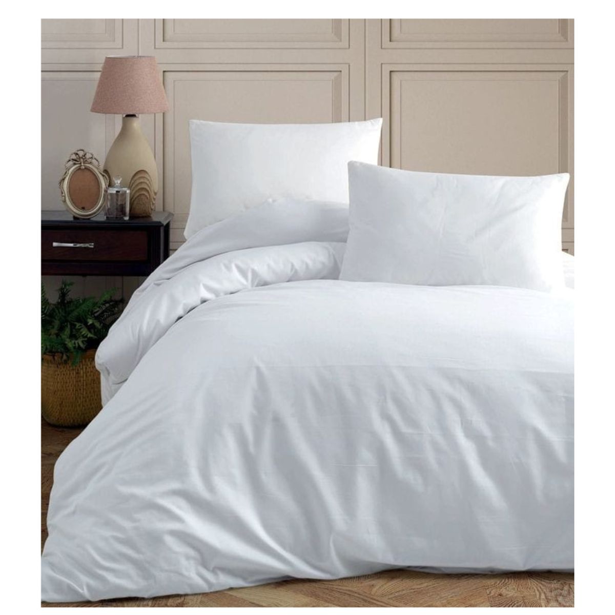 GENERICO - FUNDA NÓRDICA KING COLOR ENTERO BLANCO 100% ALGODÓN