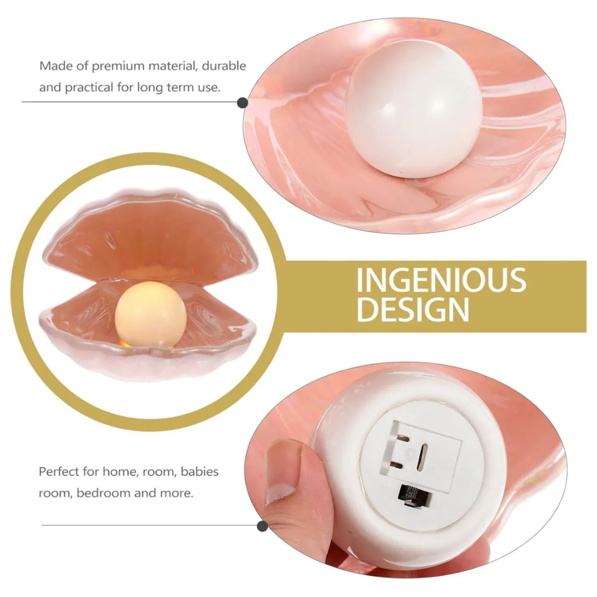 GENERICO - Lampara Led de Perla Marina - Color Rosado