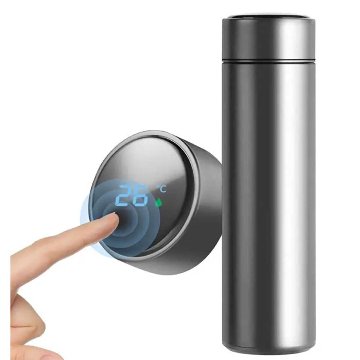 GENERICO - TERMO DIGITAL LED SMART TACTIL ACERO INOXIDABLE PLATA