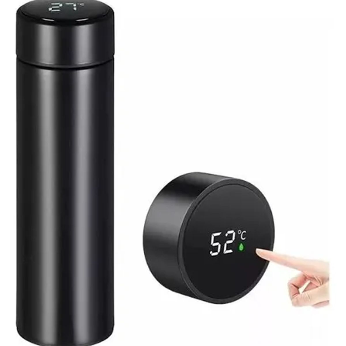 GENERICO - TERMO LED DIGITAL SMART TACTIL CONTROL DE TEMPERATURA ACERO INOXIDABLE NEGRO