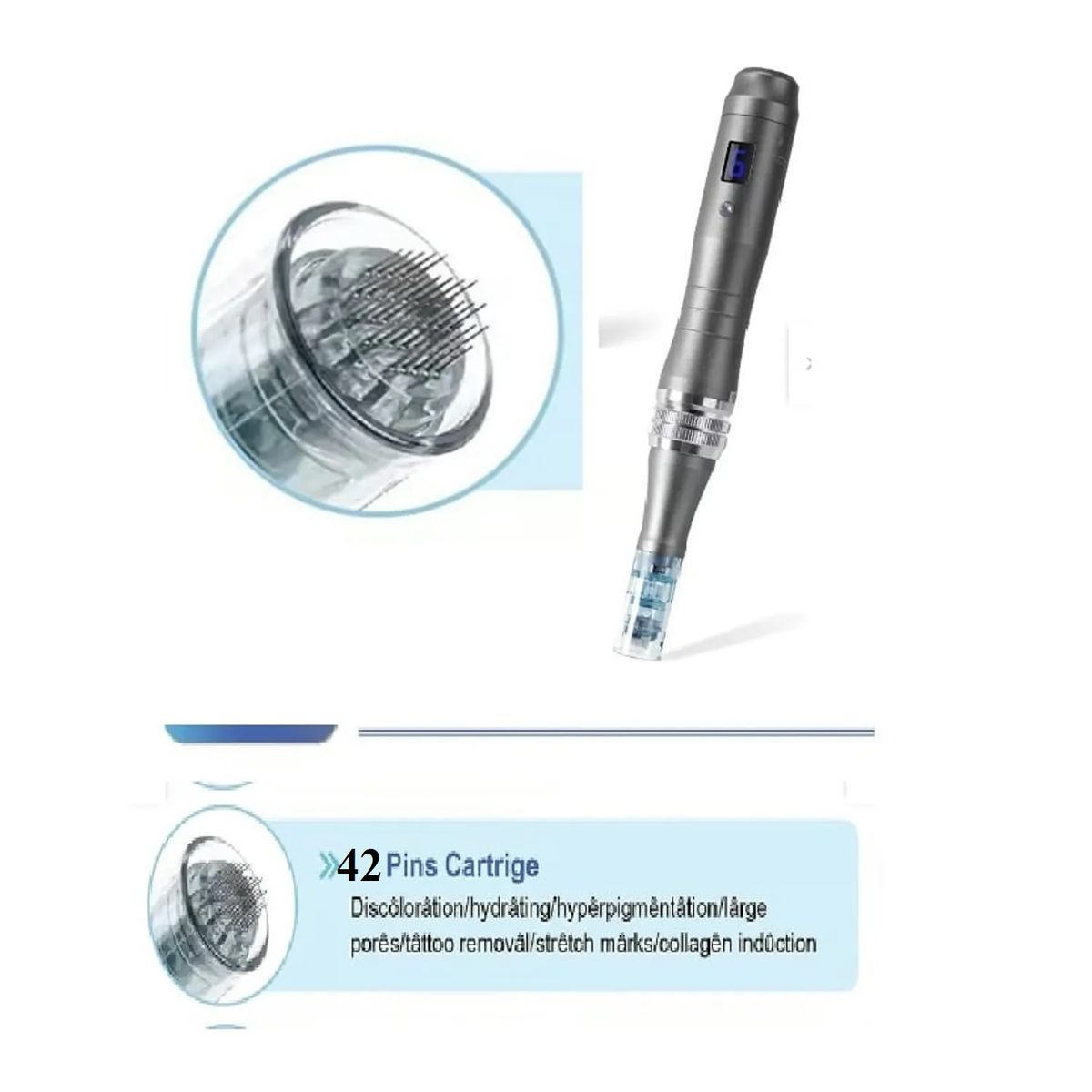 DR PEN - 10 Agujas 42 Pines para Dermapen DR PEN M8 ULTIMA (NO INC EQUIPO)