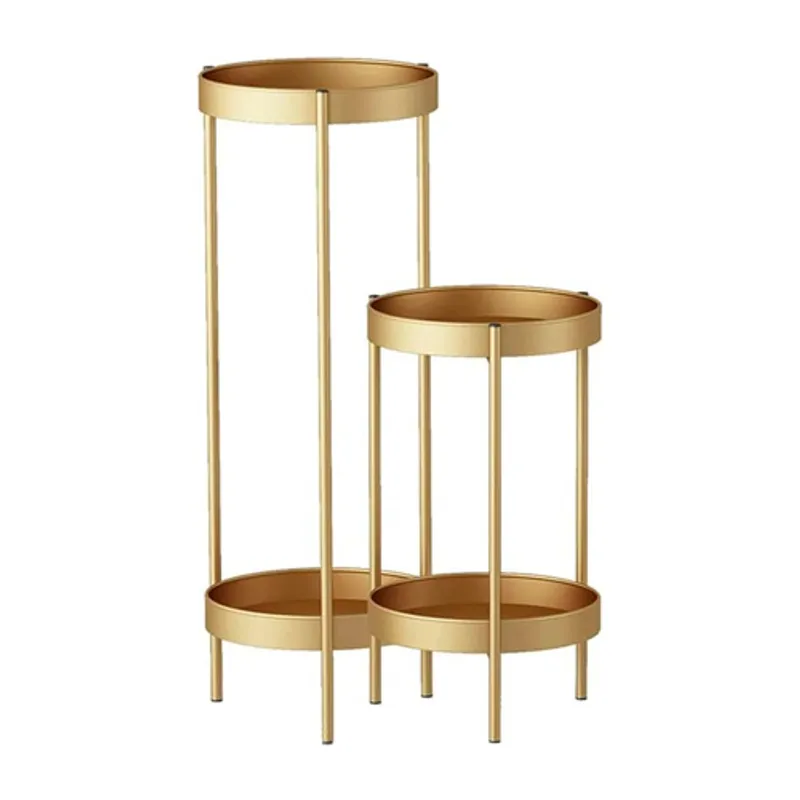 GENERICO - Soporte Metálico Dorado Para Macetas o Adornos Decoración Interior 80.5 cm