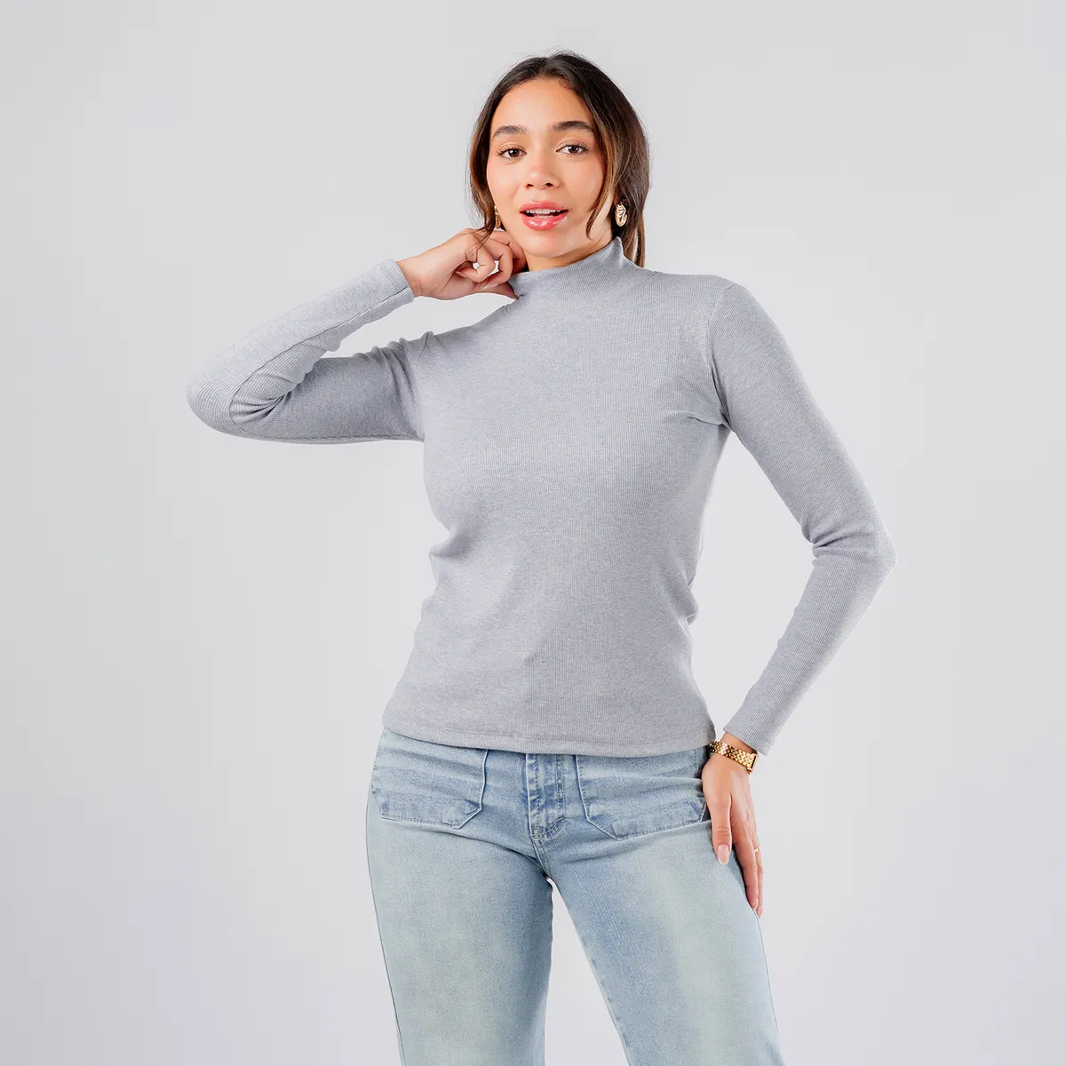 ROXJES JEANS - CAFARENA RIB ALGODÓN CON CUELLO