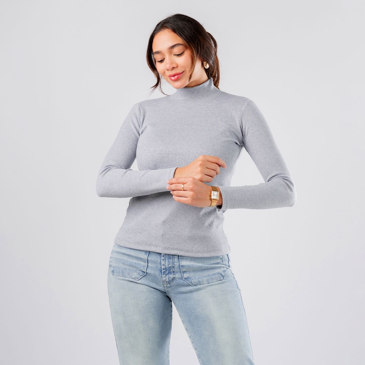 ROXJES JEANS - CAFARENA RIB ALGODÓN CON CUELLO