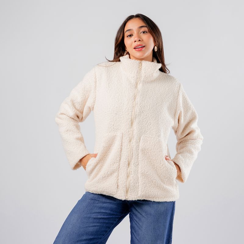 ROXJES JEANS - Casaca Carnero Casual Oversize Mujer