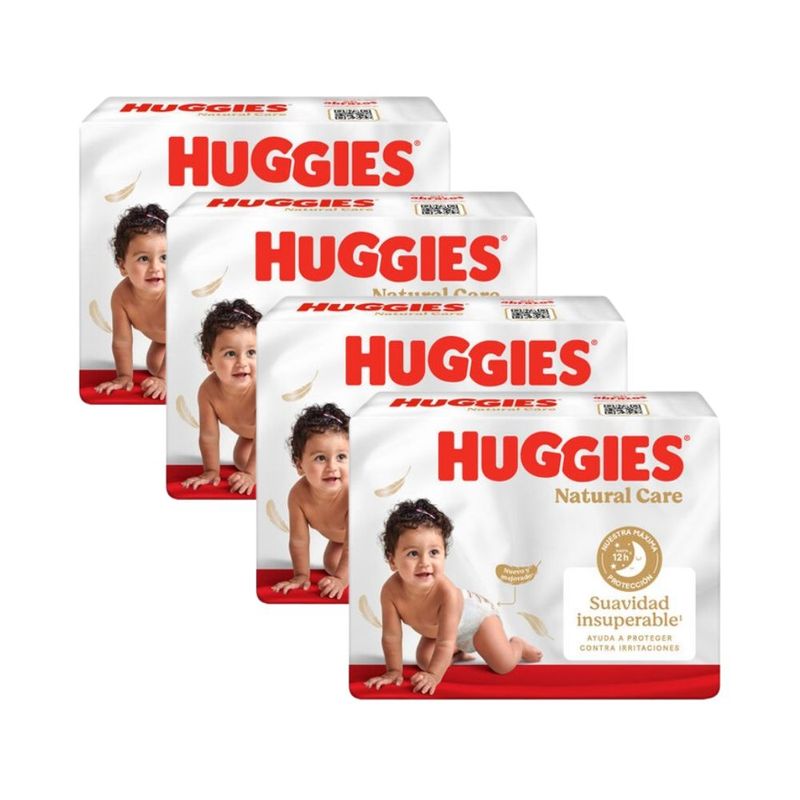 HUGGIES - Pack 4 Pañal Huggies Natural Care Xtracare Big Talla Xg 60u