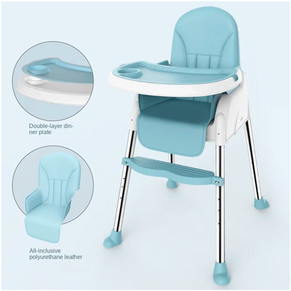 GENERICO - Silla de Comer para Bebé Multifuncional Evolutiva Celeste