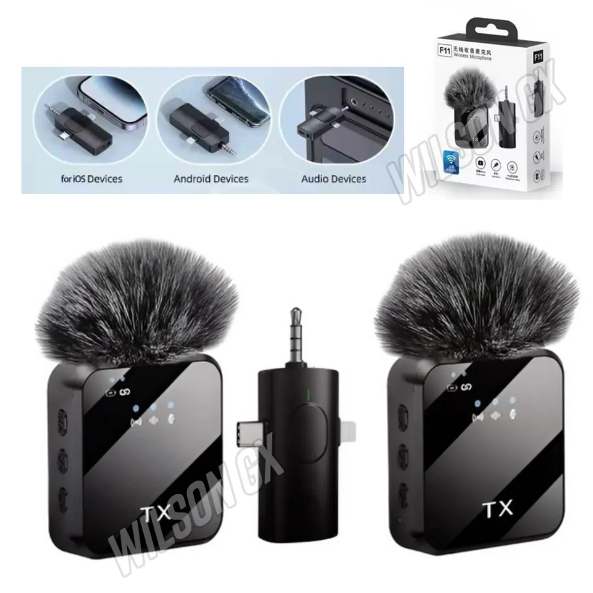 GENERICO - Microfono solapero doble USB-C Lightning y Auxiliar Iphone Android