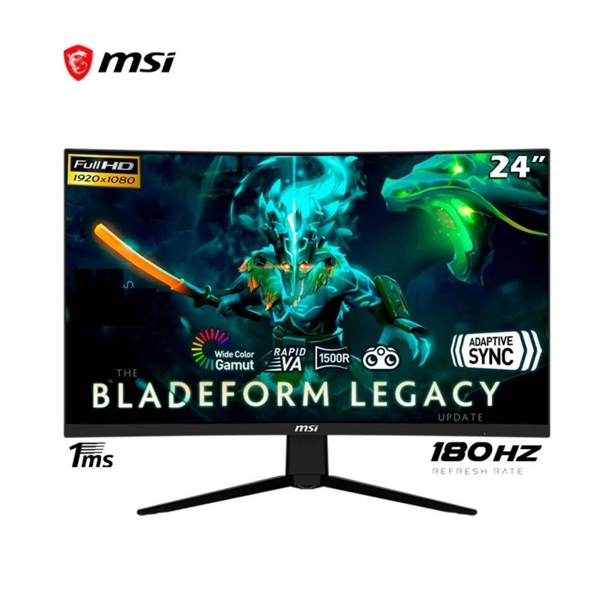 MSI - MONITOR GAMER CURVO MSI 24 G2422C FULL HD PANEL VA 180HZ 1MS