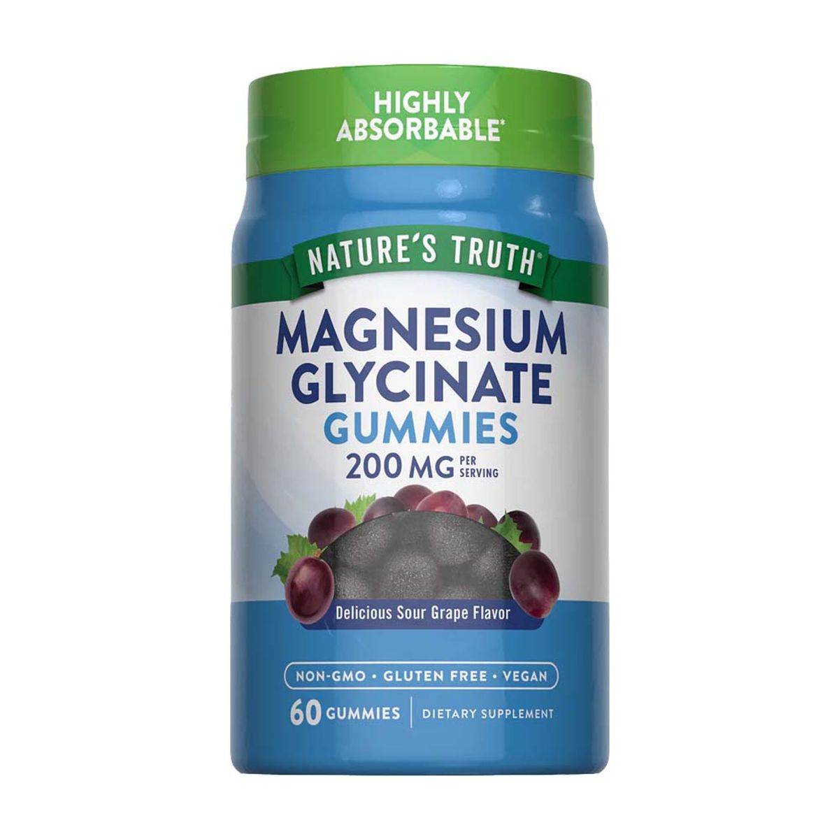 NATURE'S TRUTH - Glicinato De Magnesio 60 Gummies Sabor Uva Nature's Truth