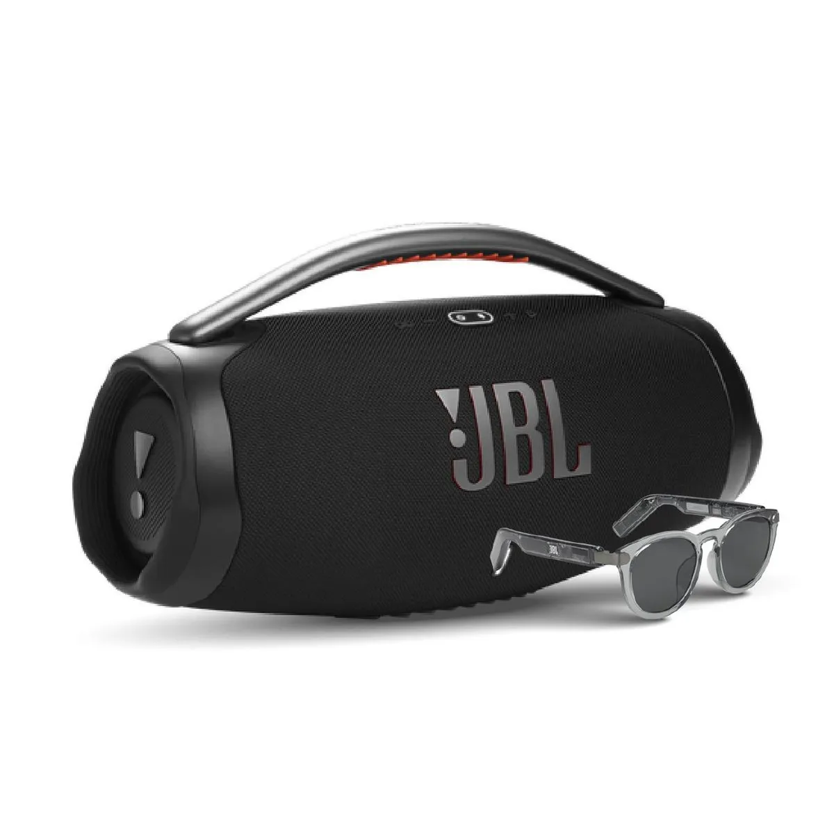 JBL - Combo JBL Parlante Boombox 3 BT Negro + Lentes Soundgear Frames Round
