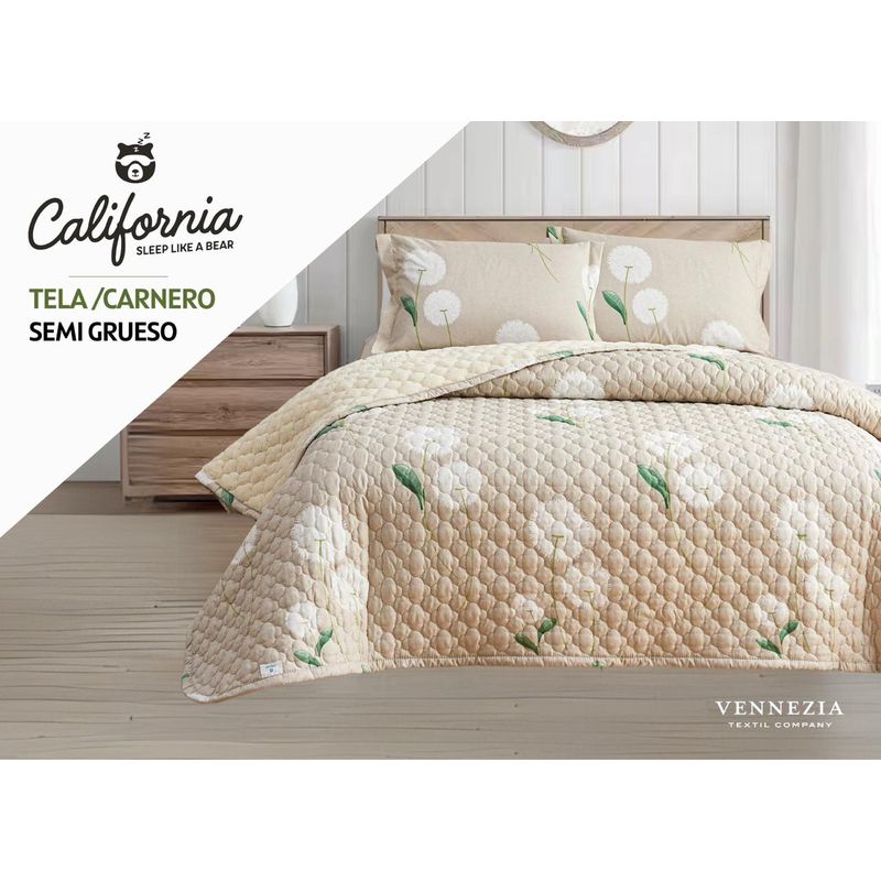 VENEZIA - Set Cobertor 2Pz Tela con Carnero + Sabanas y Fundas 100 % Calidad