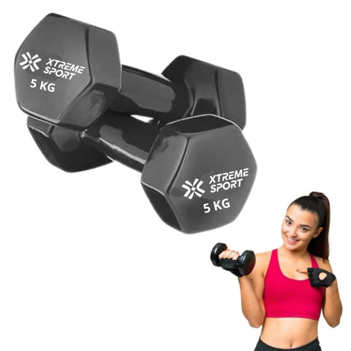 XTREME SPORT - Mancuernas Xtreme Sport Pesas De 5 kg Fitness De Vinil X2