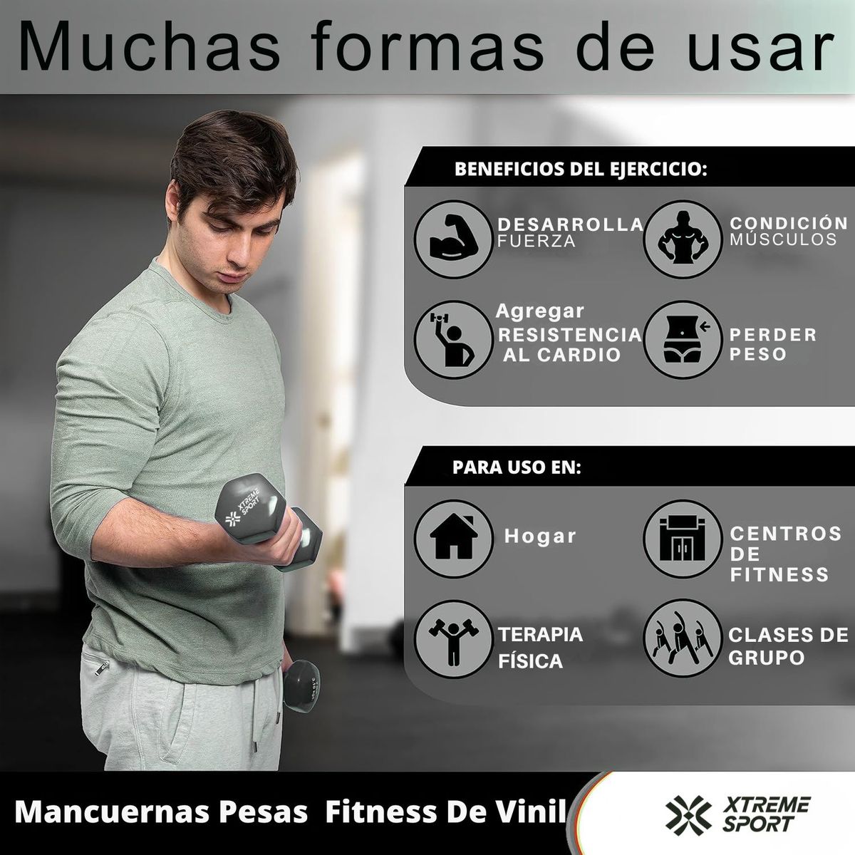XTREME SPORT - Mancuernas Xtreme Sport Pesas De 3 kg Fitness De Vinil X2