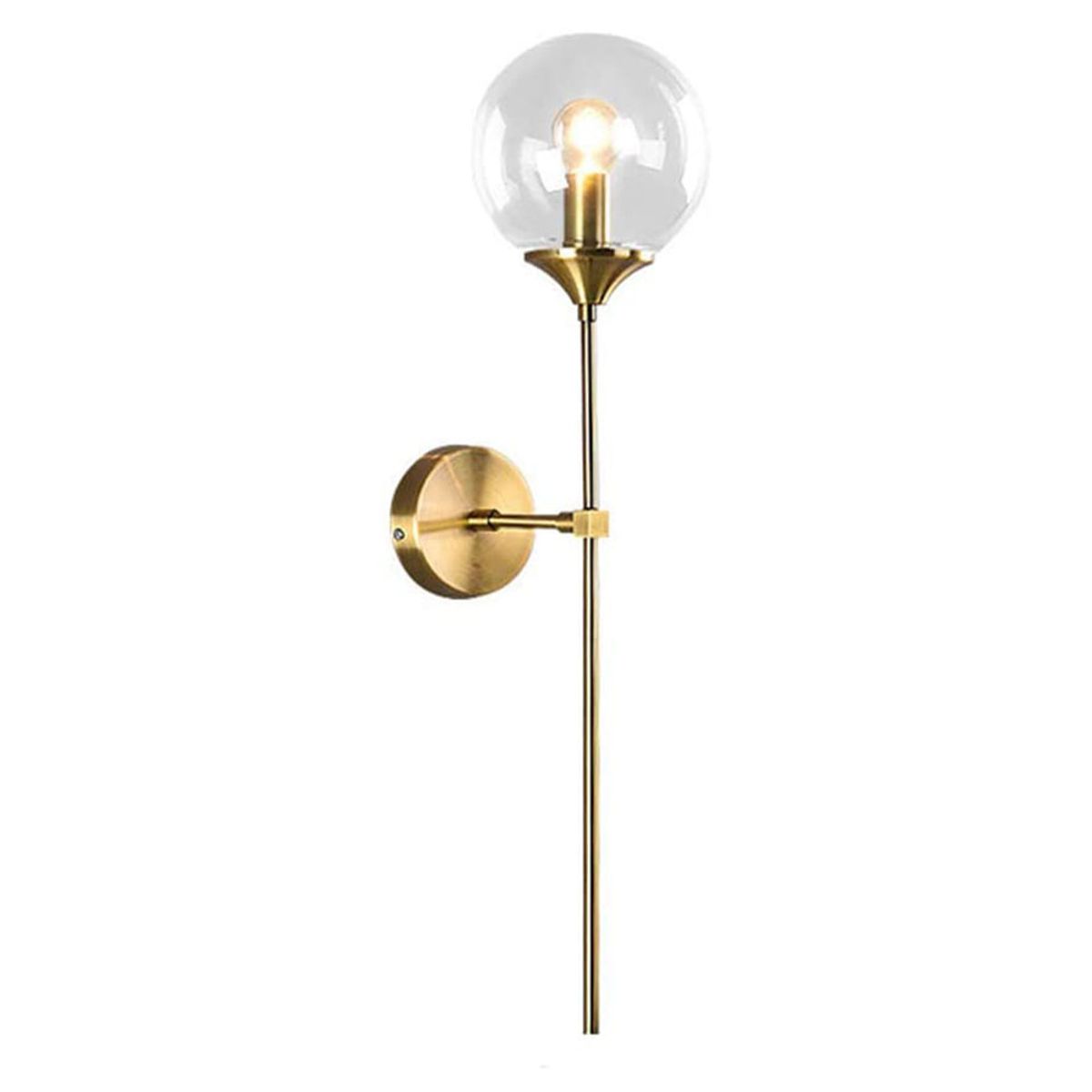 HOME NEAT - Lámpara de pared de vidrio vintage E27 Transparente