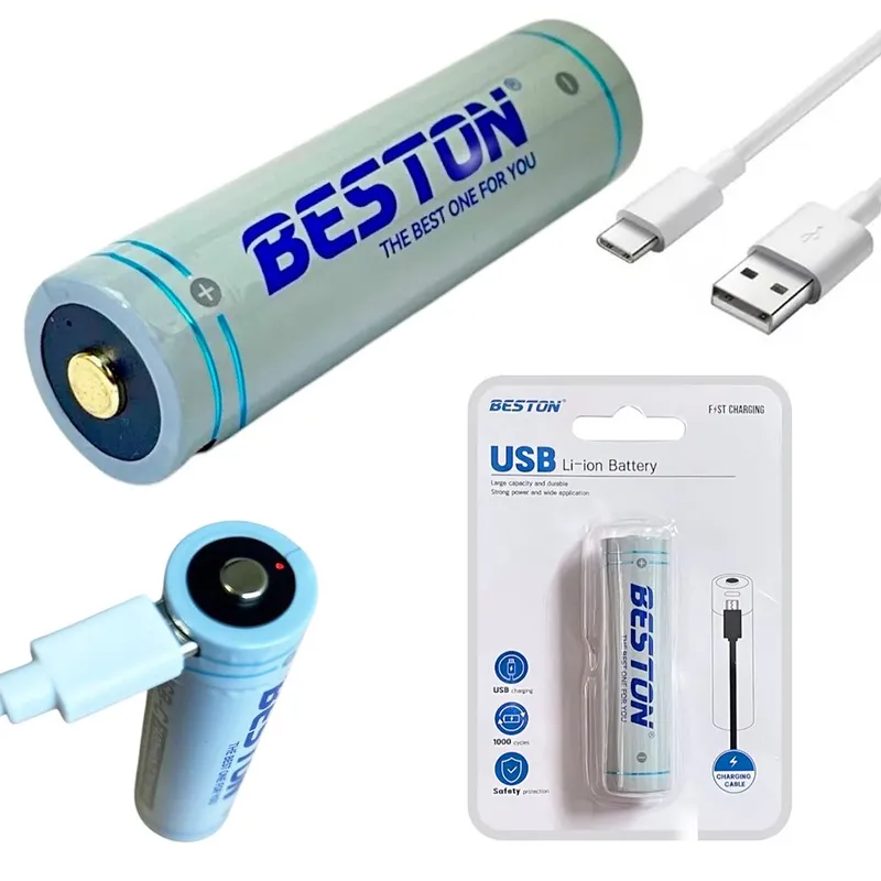 BESTON - Bateria 18650 Pila Recargable 3.7v 7400mwh Beston Usb Tipo C