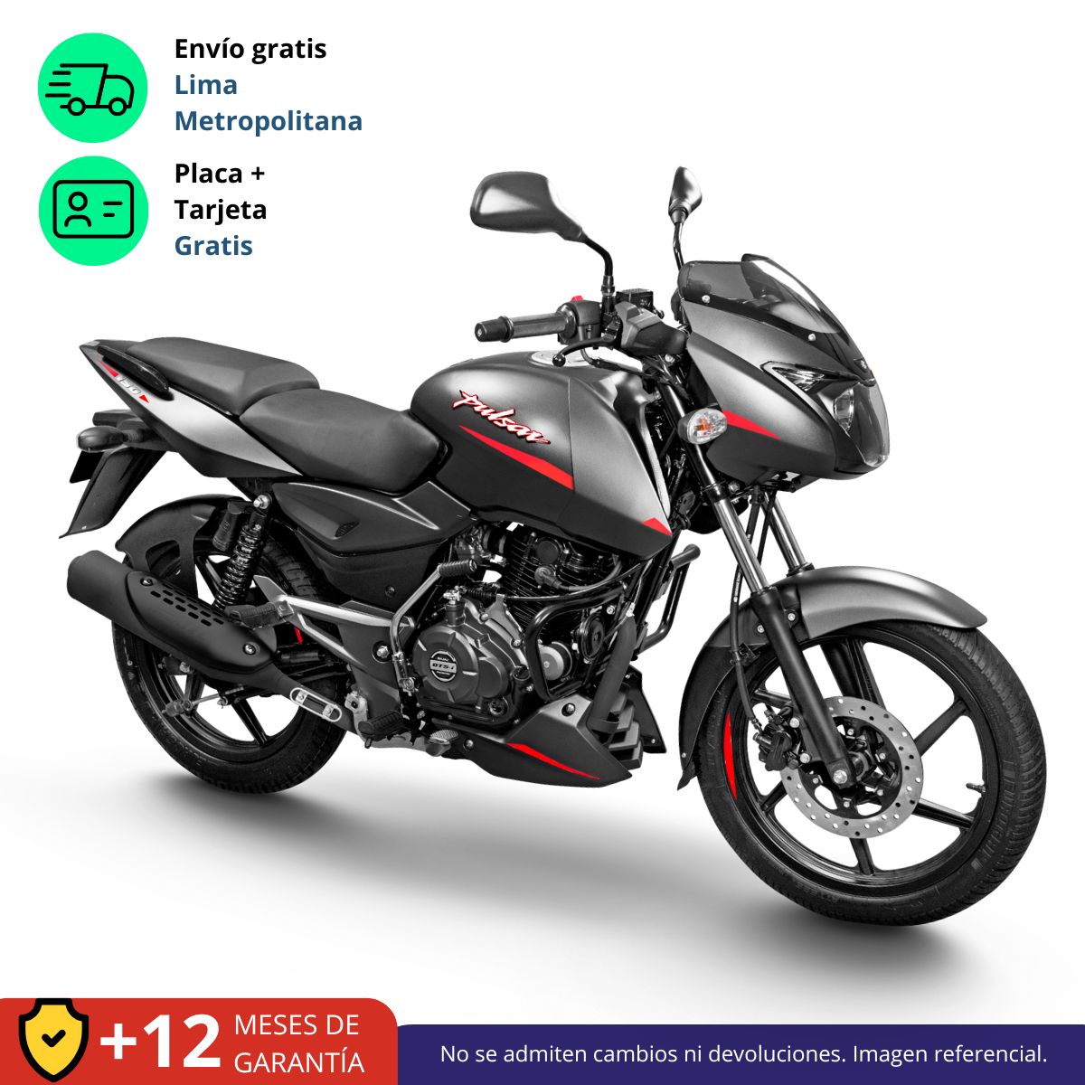 BAJAJ - MOTO PULSAR 150 NEON - NEGRO / ROJO