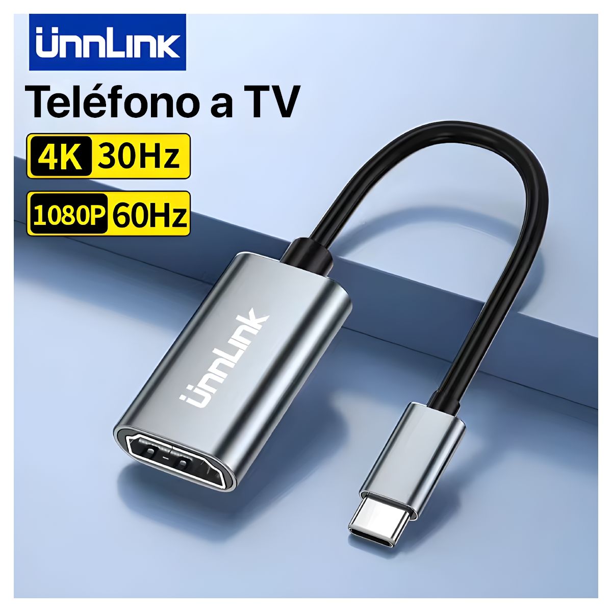 GENERICO - Convertidor UBS-C Macho a Hdmi Hembra 4K 30Hz 1080p 60Hz UNNLINK