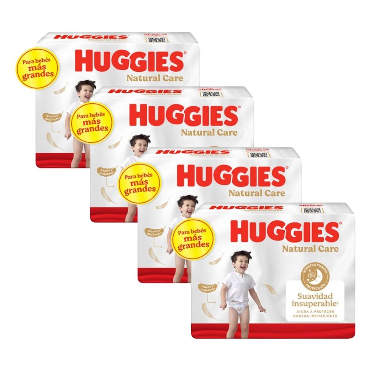 HUGGIES - Pack 4 Pañales Huggies Natural Care Bigpack Talla Xxxg 54u