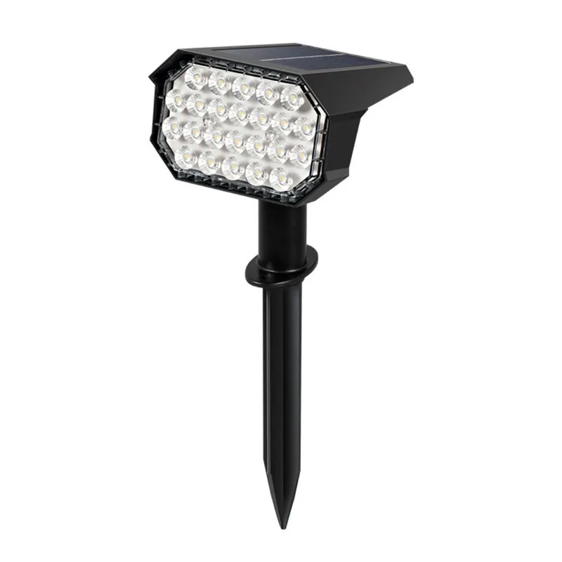 CAFINI - Lámpara Solar Exterior 24 LED IP65 Recargable para Jardín y Pared