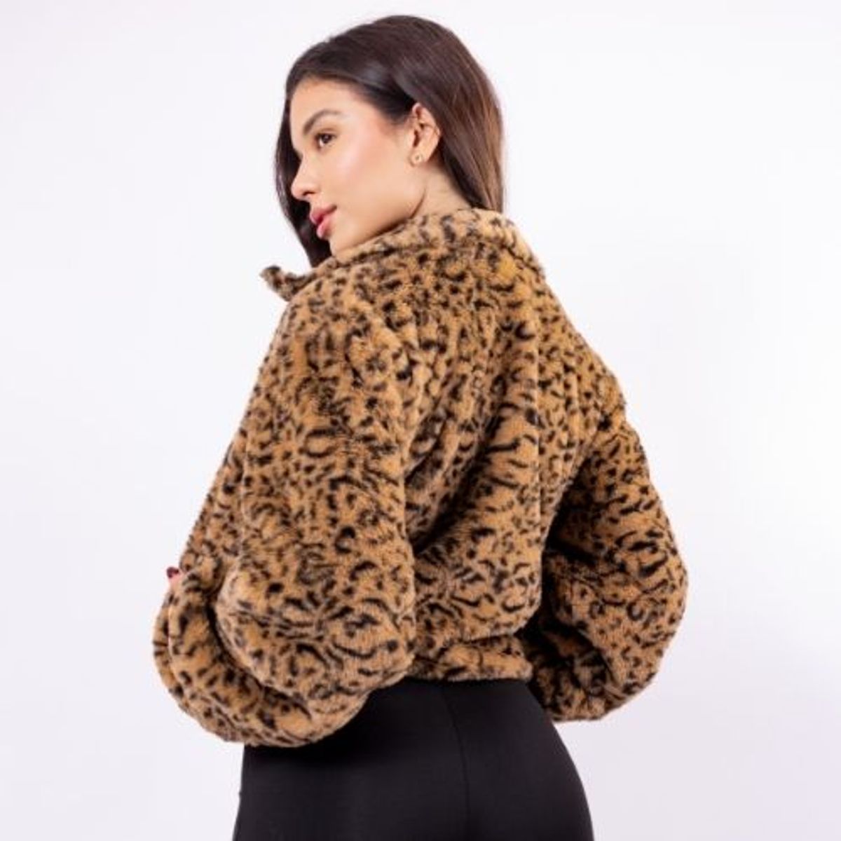 ANTAR - CASACA PIEL LEOPARDO MANGA LARGA