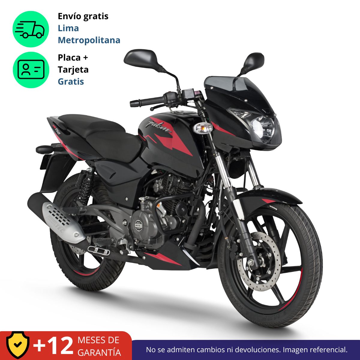 BAJAJ - MOTO PULSAR 150 R - NEGRO / ROJO
