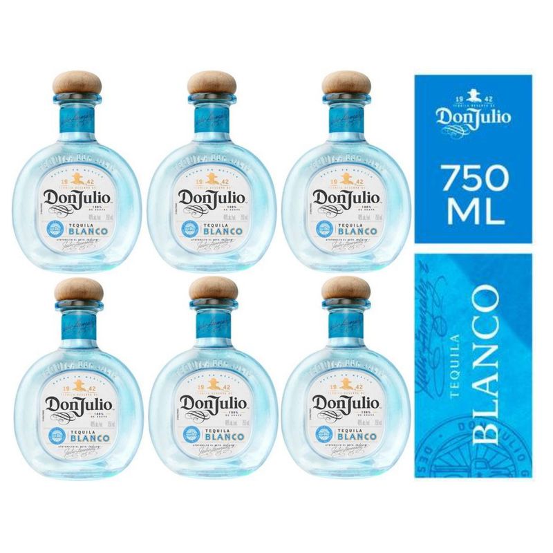DON JULIO - TEQUILA BLANCO BOTELLA 750ML - 6 UND