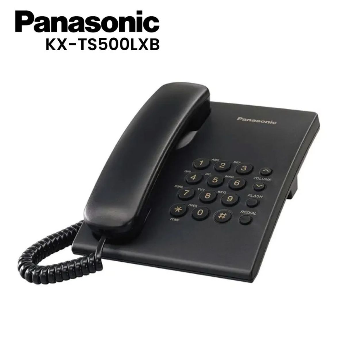 PANASONIC - Teléfono Fijo Panasonic Alámbrico KX-TS500LXB -  Negro